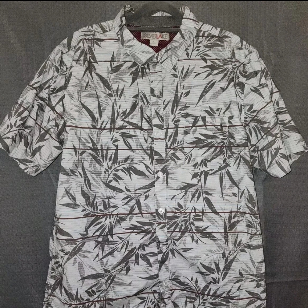 Silverlake Tropical Print Casual Button Down Shirt